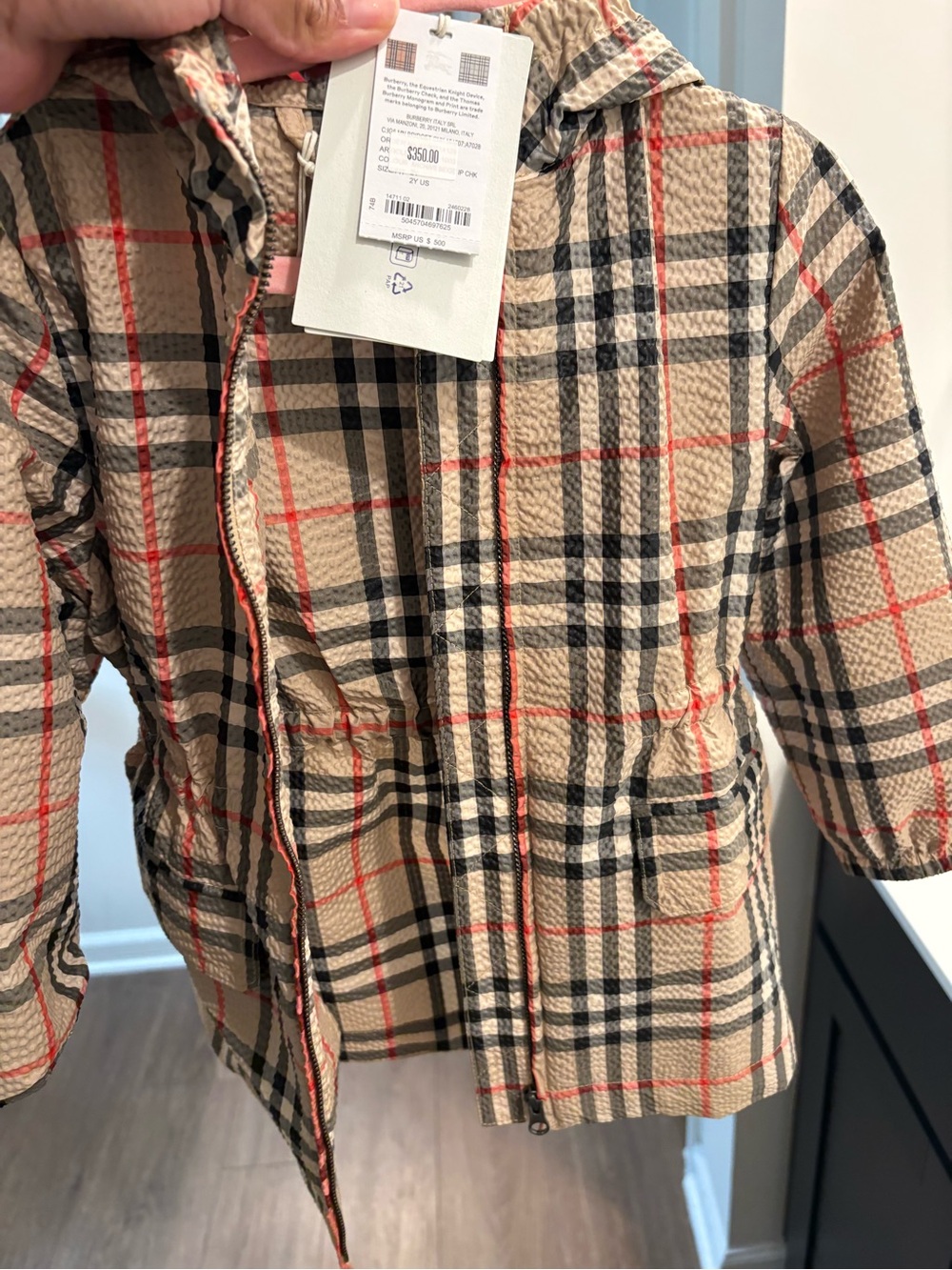 Burberry
Girl's Bridget Check-Print Lightweight Coat (2Y)